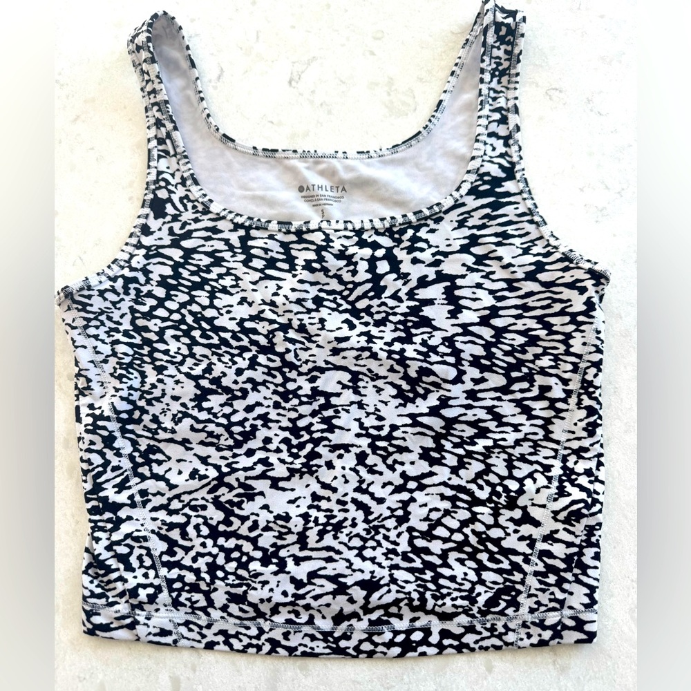 Athleta Women's Black and White Top Size Small
